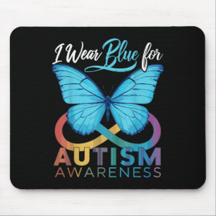 Ich trage Blau für Autismus Bewusstseinsbildung be Mousepad