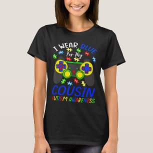 Ich trage Blau für Cousin Kinder Videospiel Autism T-Shirt