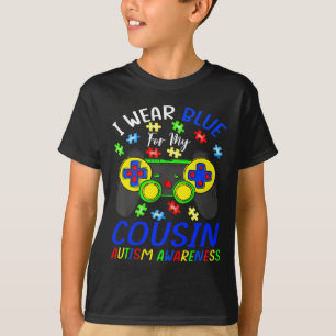 Ich trage Blau für Cousin Kinder Videospiel Autism T-Shirt