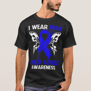 Ich trage Blau für das Bewusstsein von Kindesmissb T-Shirt