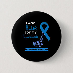 Ich trage Blau für das Diabetes-Bewusstsein meines Button