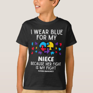 Ich trage Blau für den Kampf meiner Nichte für Aut T-Shirt