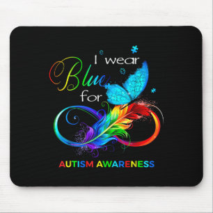 Ich trage Blau für den Monat der Autismusaufklärun Mousepad
