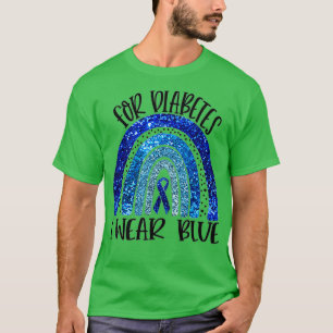 Ich trage Blau für Diabetes Awareness Blue Ribbon T-Shirt