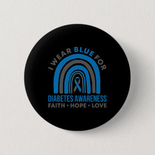 Ich trage Blau für Diabetes Awareness Month Rainbo Button