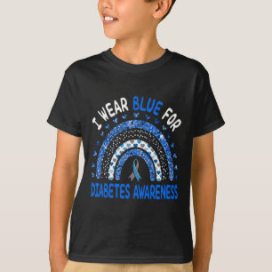 Ich trage Blau für Diabetes Awareness Rainbow Men T-Shirt