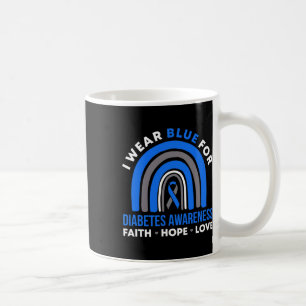 Ich trage Blau für Diabetes-Bewusstsein Glaube Hof Kaffeetasse