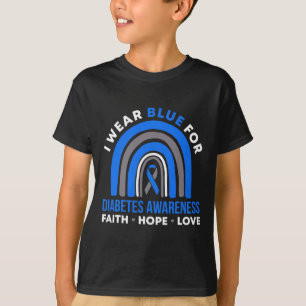Ich trage Blau für Diabetes-Bewusstsein Glaube Hof T-Shirt