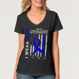 Ich trage Blau für die Autismus-Aufklärungsflagge T-Shirt