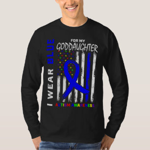 Ich trage Blau für die Autismus-Aufklärungsflagge T-Shirt