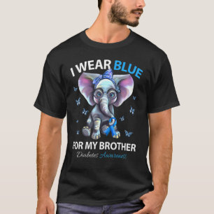 Ich trage Blau für die Bruderdiabetes-Bewusstseins T-Shirt