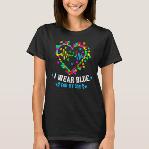 Ich trage Blau für die Liebe meines Sohnes Herz Au T-Shirt