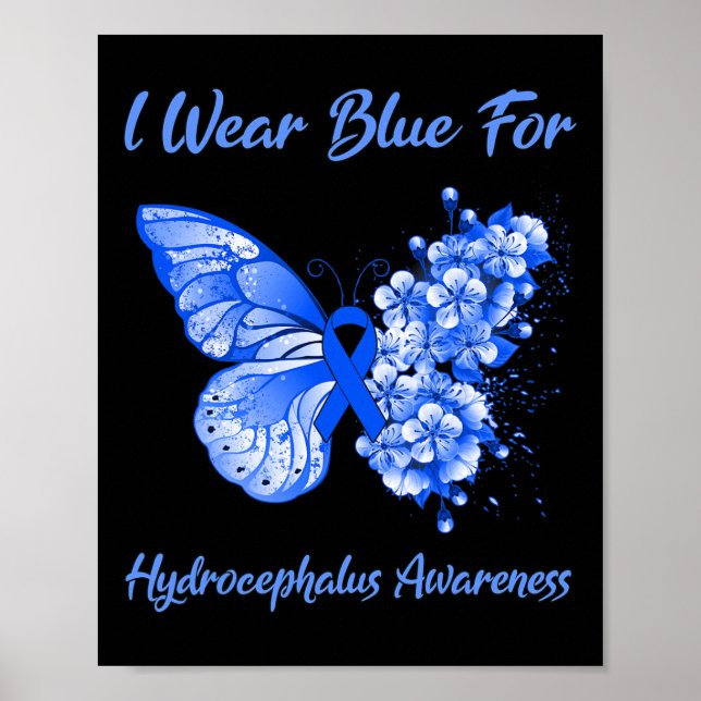Ich trage Blau für Hydrocephalus Poster (Vorne)