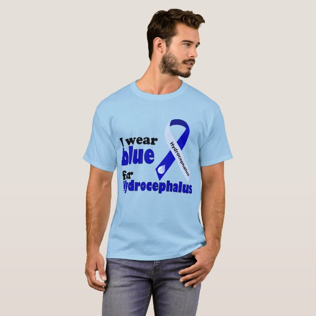 Ich trage Blau für Hydrocephalus T-Shirt (Vorne ganz)