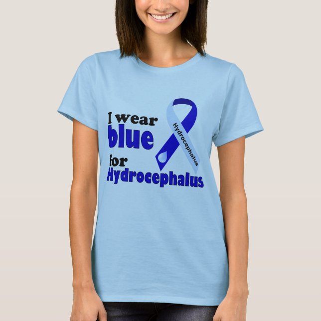 Ich trage Blau für Hydrocephalus T-Shirt (Vorderseite)