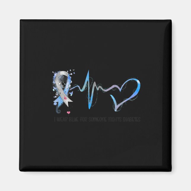 Ich trage Blau für jemanden, der gegen Diabetes is Magnet (Vorne)