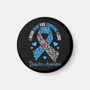 Ich trage Blau für jemanden in der Liebe Typ 1 Dia Magnet