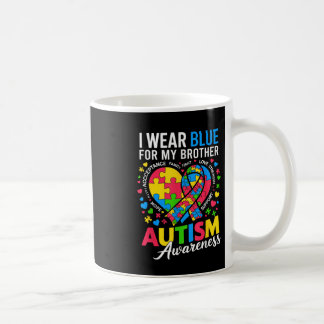 Ich trage Blau für mein Bruder Autismus Bewusstsei Kaffeetasse