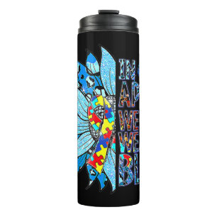 Ich trage Blau für mein Bruder Autismus Bewusstsei Thermosbecher