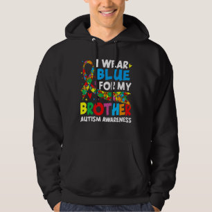 Ich trage Blau für mein Bruder Cool Autismus Bewus Hoodie