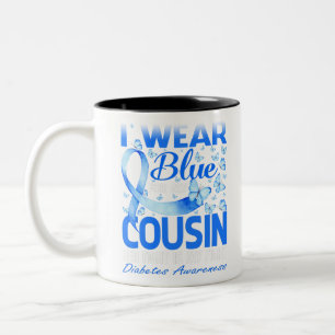 Ich trage Blau für mein Cousin Diabetes-Bewusstsei Zweifarbige Tasse
