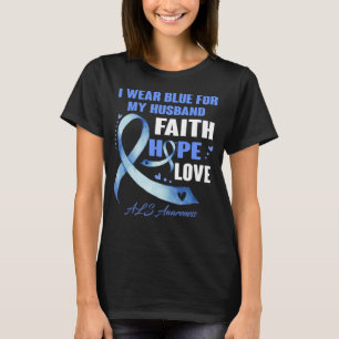 Ich trage Blau für mein Ehemann als Awareness Fait T-Shirt