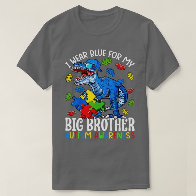 Ich trage Blau für mein großes Bruder-Autismus-Bew T-Shirt (Design vorne)