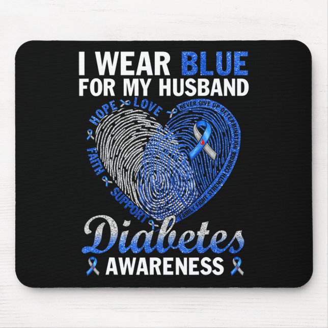 Ich trage Blau für mein Kind Diabetes Awareness Fa Mousepad (Vorne)