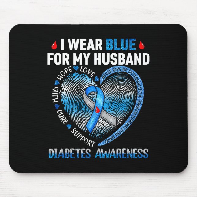 Ich trage Blau für mein Kind Diabetes Awareness Fa Mousepad (Vorne)