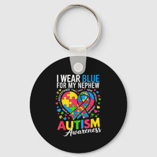 Ich trage Blau für mein Nephew Autismus Bewusstsei Schlüsselanhänger