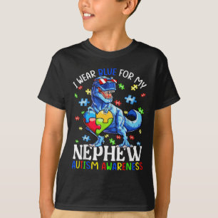 Ich trage Blau für mein Nephew Autismus Bewusstsei T-Shirt