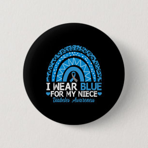 Ich trage Blau für mein Nichte Typ 1 Diabetes Button