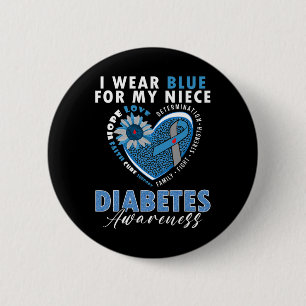 Ich trage Blau für mein Nichte Typ 1 Diabetes Button