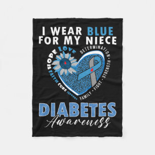 Ich trage Blau für mein Nichte Typ 1 Diabetes Fleecedecke
