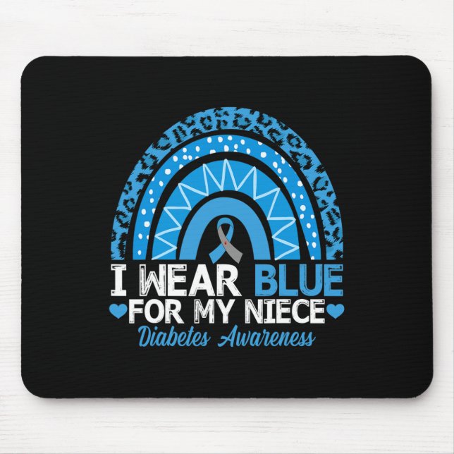 Ich trage Blau für mein Nichte Typ 1 Diabetes Mousepad (Vorne)