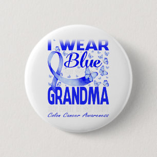 Ich trage Blau für mein Oma-Colon-Krebsbewusstsein Button