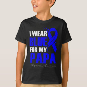 Ich trage Blau für mein Papa Alopezie Feather T-Shirt