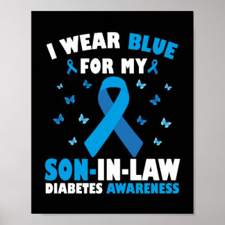 Ich trage Blau für mein Schwiegersohn-Diabetes-Bew Poster