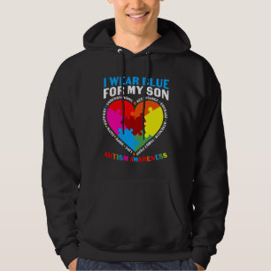 Ich trage Blau für mein Sohn Autismus Bewusstsein Hoodie