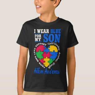 Ich trage Blau für mein Sohn Autismus Bewusstsein T-Shirt