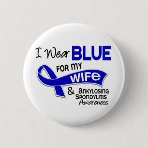 Ich trage Blau für meine Ehefrau 42 Ankylosing Button