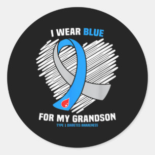 Ich trage Blau für meine Enkelin Typ 1 Diabetes Aw Runder Aufkleber