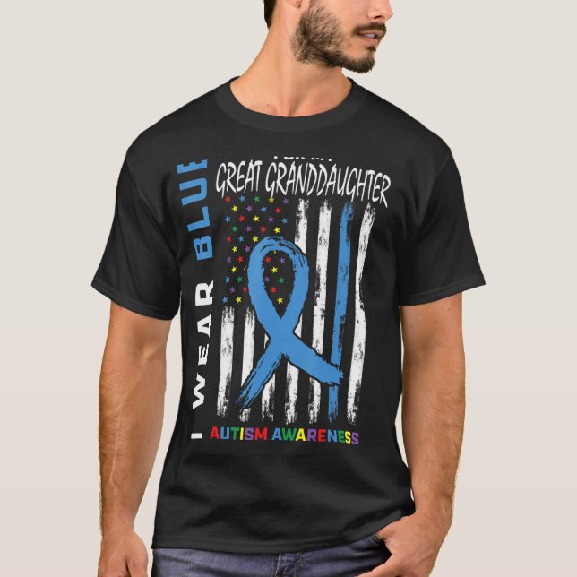 Ich trage Blau für meine große Enkeltochter Autism T-Shirt (Vorderseite)