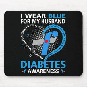 Ich trage Blau für meine Husbynd Hope Liebe Diabet Mousepad