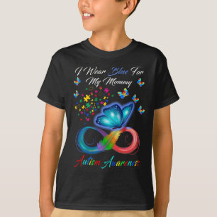 Ich trage Blau für meine Mama-Autismus-Bewusstsein T-Shirt