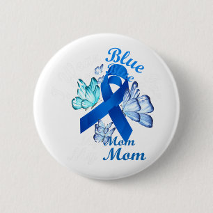 Ich trage Blau für meine Mama Butterfly Diabetes A Button