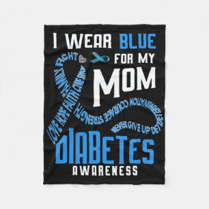 Ich trage Blau für meine Mama Diabetes-Bewusstsein Fleecedecke