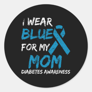 Ich trage Blau für meine Mama Diabetes-Sensibilisi Runder Aufkleber