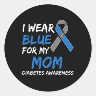 Ich trage Blau für meine Mama Diabetes-Sensibilisi Runder Aufkleber