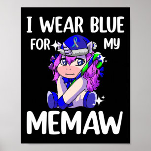 Ich trage Blau für meine Memaw Diabetes Awareness Poster